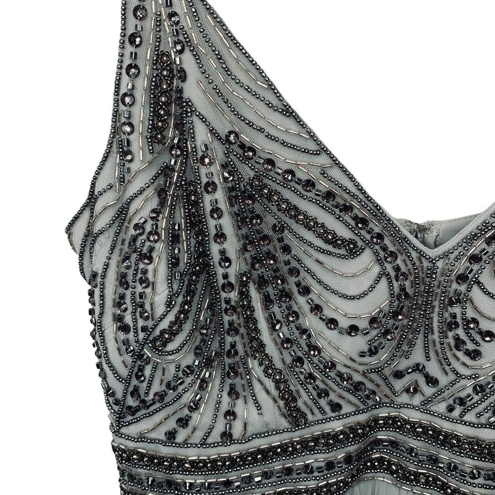 Anthropologie x BHLDN Vilette Dress Womens Size 4 Fog Gray $245 - Picture 10 of 16